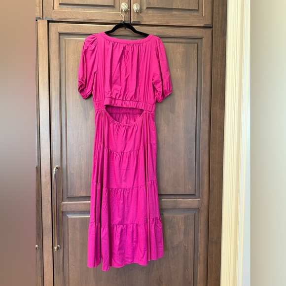 Loft Cut Out Midi Dress - Size M - Pink - beyond flattering!! 🌸💗🌸💗 - Picture 5 of 8